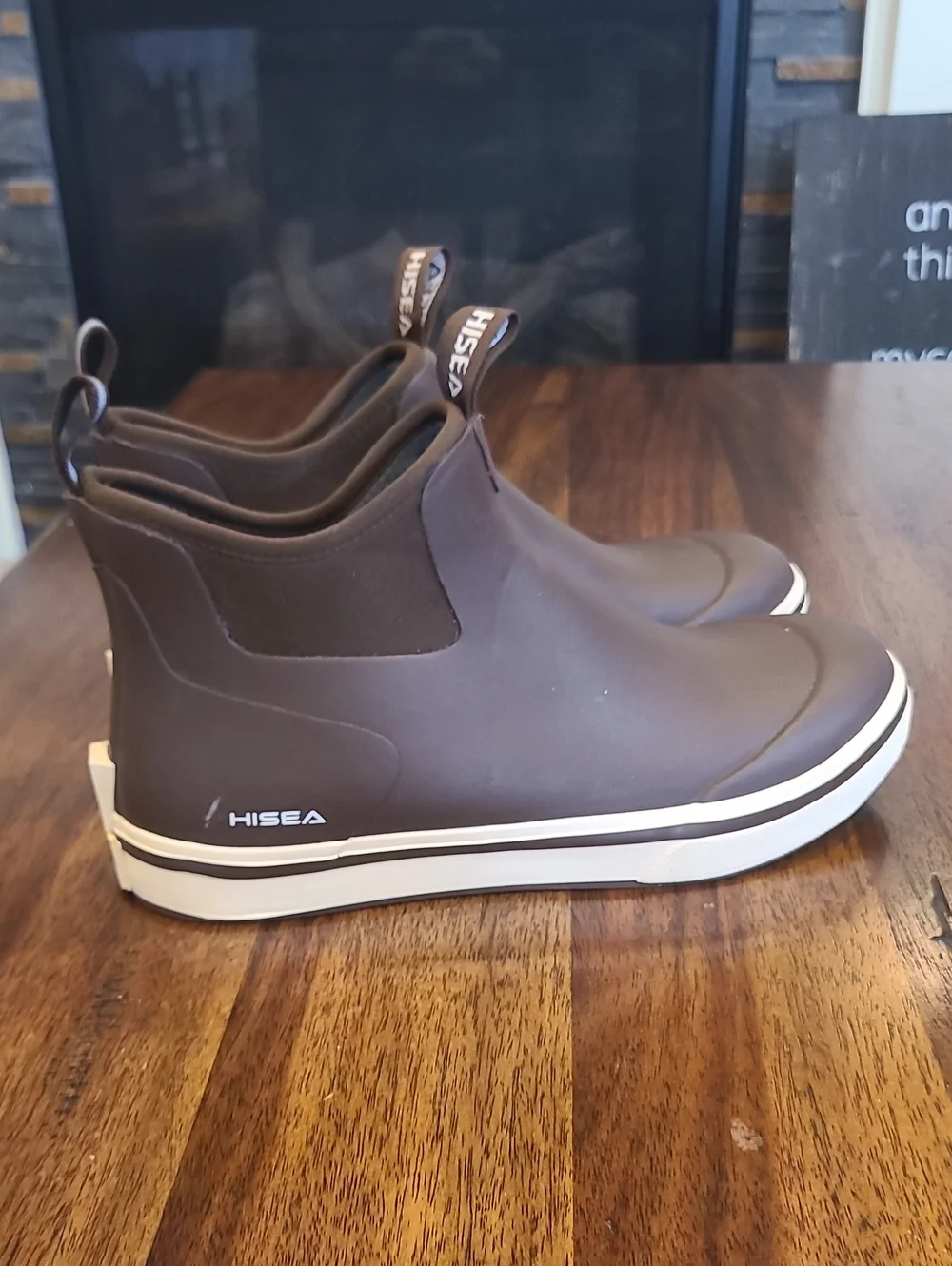 HISEA MENS Ankle Rain Boots, Rubber Fishing Deck Boots SIZE 11